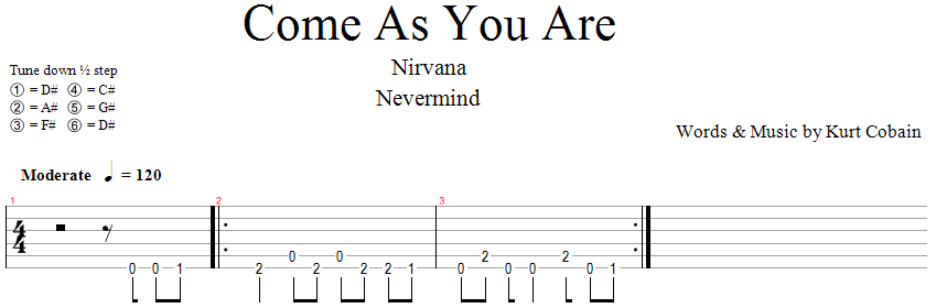 Nirvana - Come As You Are (Intro Riff)